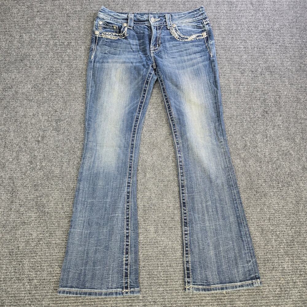 Miss Me Jeans Womens 30x31 Blue Bootcut Rhinestone Y2K